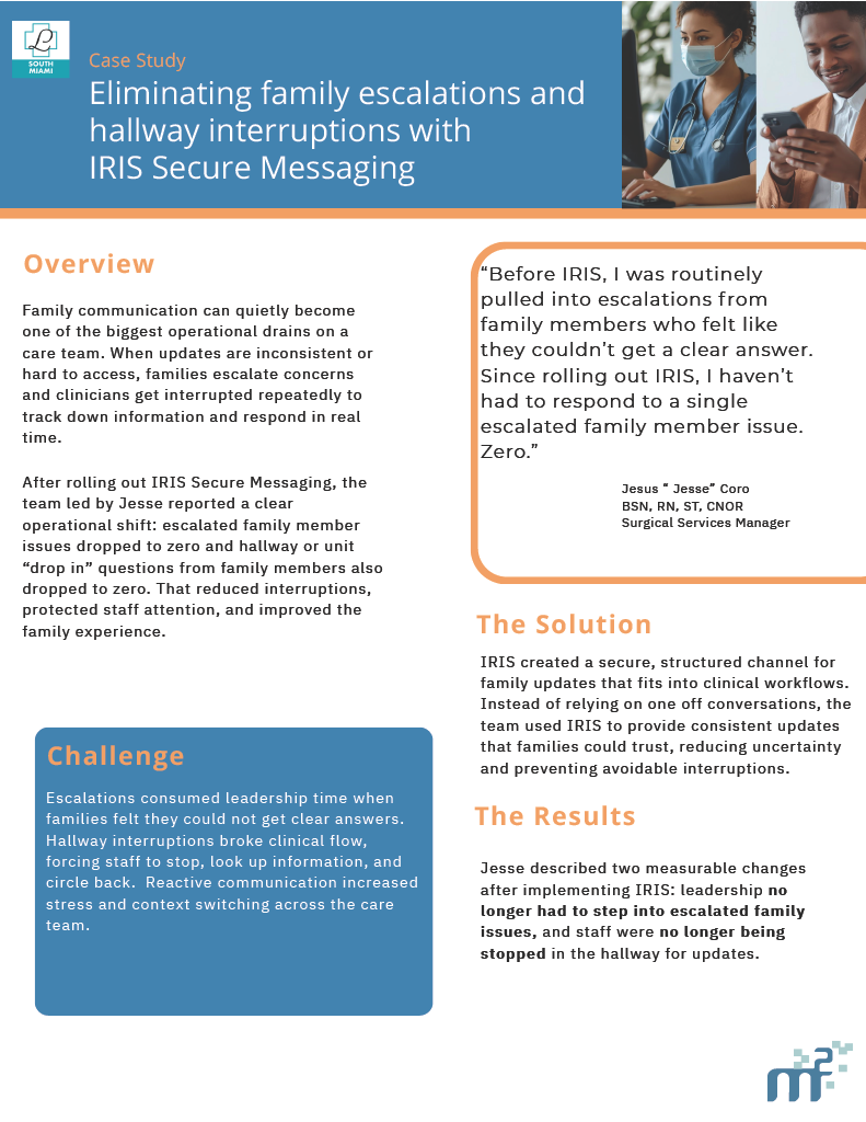 IRIS case study page showing Larkin results and testimonial